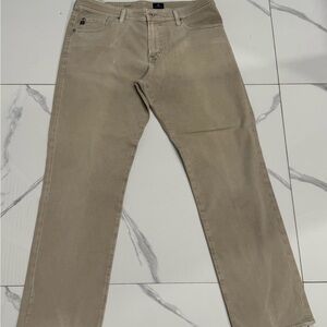 AG Jeans The Graduate Tailored Leg 36x32 Suede Finish Stretch Tan Like New
